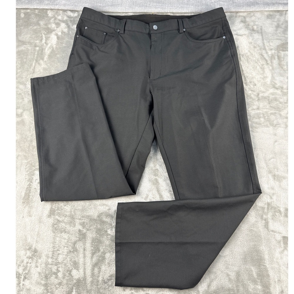 Greg Norman Pants Mens 38x30 Performance Golf Black Stretch EUC